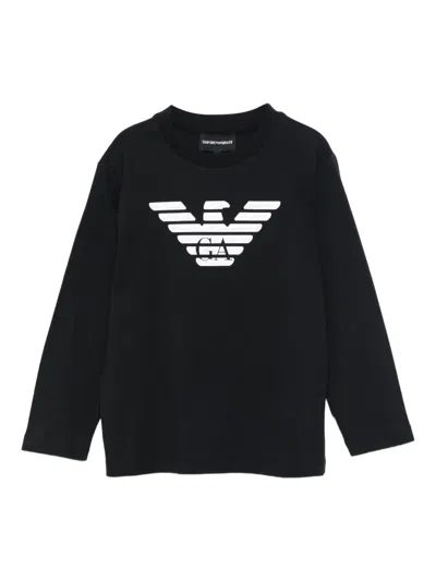 EMPORIO ARMANI EAGLE LOGO-PRINT LONG-SLEEVE SWEATSHIRT