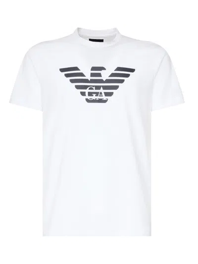 Emporio Armani Eagle Logo Print White T Shirt