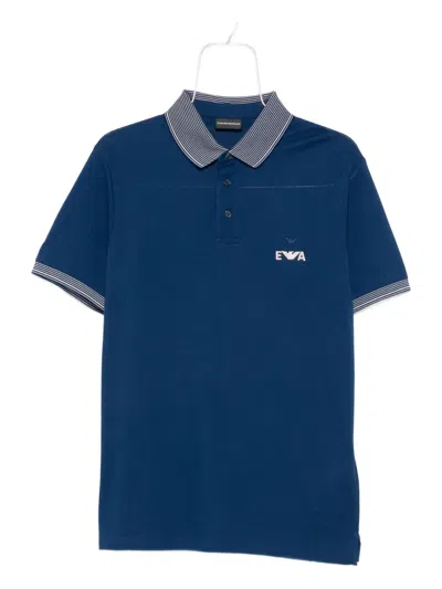 Emporio Armani Cotton Sweaters In Blue