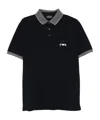 Emporio Armani Piqué Polo Shirt With Super-embossed Ea Embroidery In Black