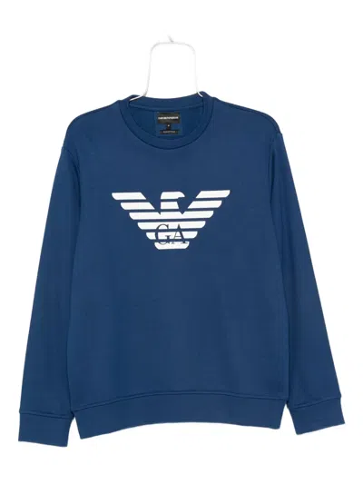 Emporio Armani Eagle-logo Sweatshirt In Blue