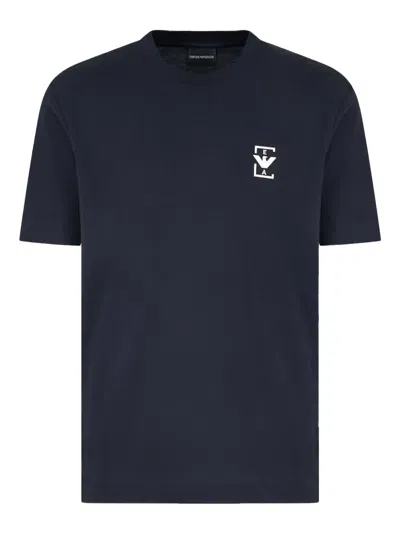 Emporio Armani Eagle-logo T-shirt In Blue