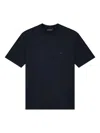 Emporio Armani Logo-embroidered Crew-neck T-shirt In Blue