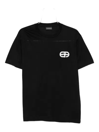 Emporio Armani Eagle Logo T-shirt In Black