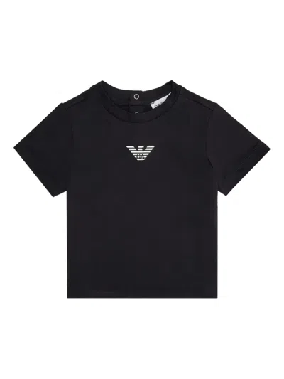 Emporio Armani Babies' Eagle-logo T-shirt In Black
