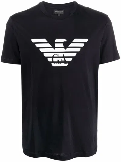 Emporio Armani Eagle-logo T-shirt In Blue