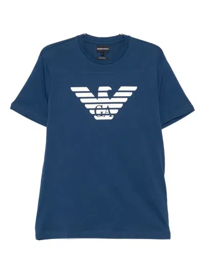 Emporio Armani Eagle-logo T-shirt In Blue