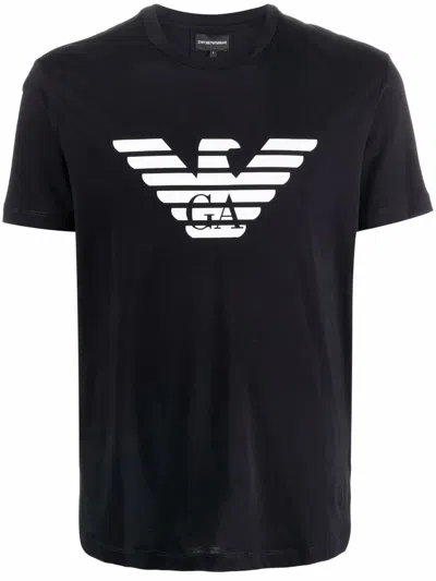 Eagle-logo T-shirt In Blue from ARMANI.COM