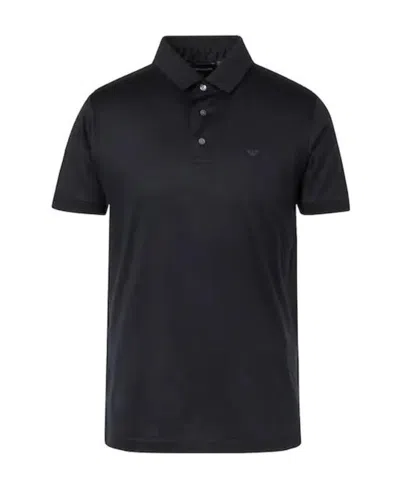 Emporio Armani Eagle-motif Polo Shirt In Black