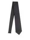 Emporio Armani Monogram-jacquard Pointed Tip Tie In Black
