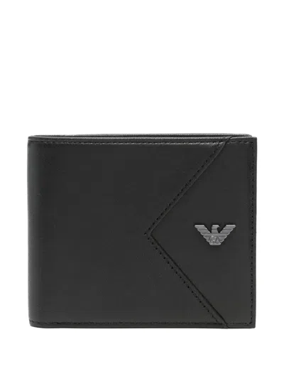 Emporio Armani Eagle-plaque Wallet In Black