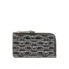 Emporio Armani Eagle Print Coated Fabric Cardholder Pouch In Black