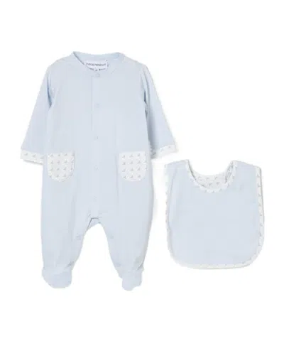 Emporio Armani Eagle-print Pajama Set In Blue