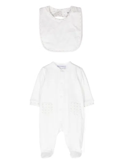 Emporio Armani Babies' Eagle-print Pajama Set In White