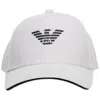 Emporio Armani Mens Off White Brand Logo-print Cotton Cap In White