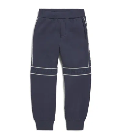 Emporio Armani Kids' Eagle-tape Sweatpants (14-16 Years) In Blue