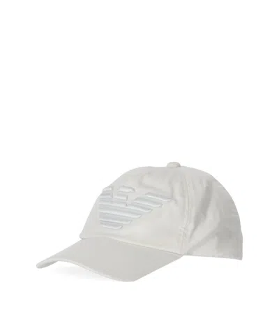 EMPORIO ARMANI EMPORIO ARMANI EAGLE WHITE BASEBALL CAP