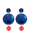 Emporio Armani Drop Earrings In Navy Red