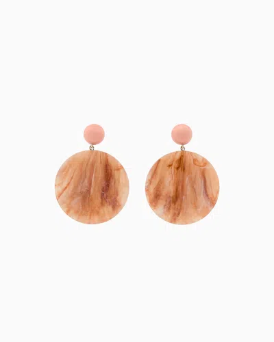 Emporio Armani Marble-effect Drop Earrings In Brown