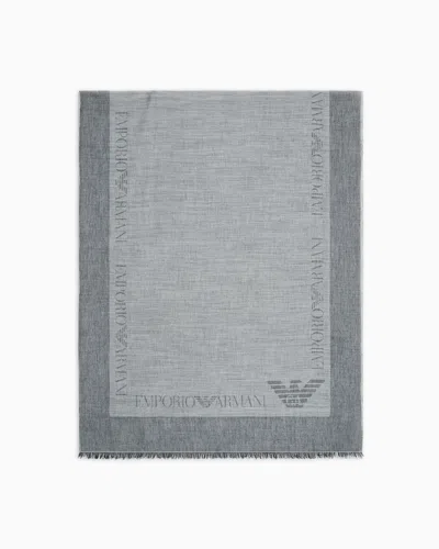 Emporio Armani Écharpe En Tissu Léger Mélange Modal Et Laine Vierge