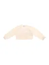 Emporio Armani Beige Sweatshirt With V Neck And Elastic Cuffs In Cotton Baby In Beige