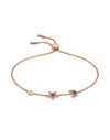 Emporio Armani Blue Lacquer Components Bracelet In Rose Gold