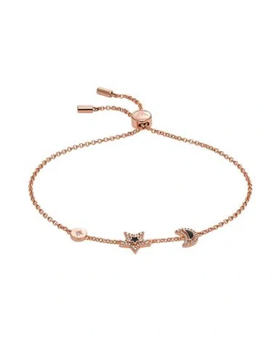 Emporio Armani Blue Lacquer Components Bracelet In Rose Gold