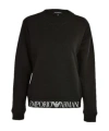 Emporio Armani Elastic Lace Sweater In Black