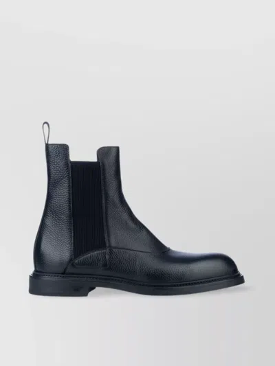 Emporio Armani Elastic Side Panel Flat Sole Boots In Black
