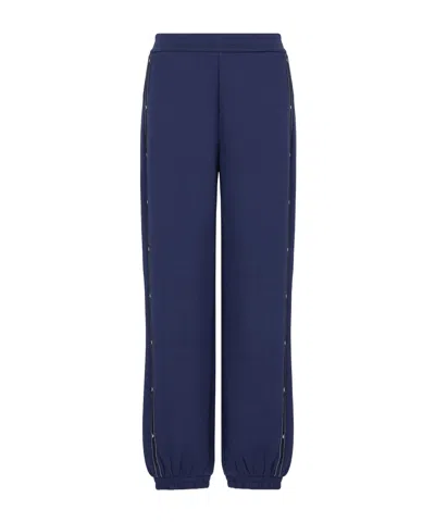 Emporio Armani Elastic Sweatpants In Blue