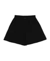 Emporio Armani Cotton Shorts With Elasticated Drawstring Waistband In Black