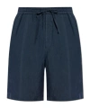 Emporio Armani Elastic Waist Shorts In Blue
