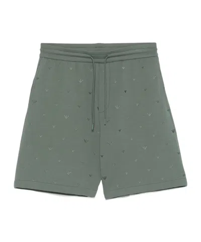 Emporio Armani Elastic Waist Shorts In Gray