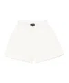 Emporio Armani Cotton Shorts In Organic Fabric In White