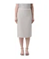 Emporio Armani Elastic Waist Skirt In Beige