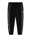 Emporio Armani Asv Double-jersey Joggers With Logo Stripes In Black