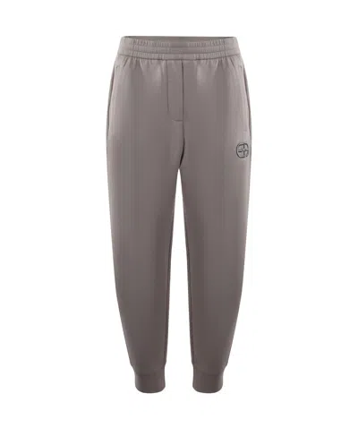 Emporio Armani Elastic Waist Sweatpants In Gray
