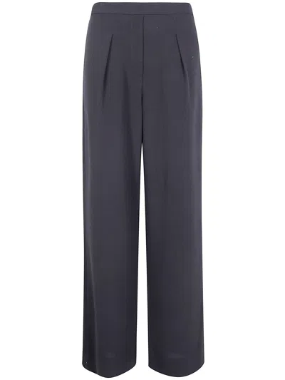 Emporio Armani Elastic Waist Trouser In Blue