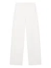 Emporio Armani Icon Trousers In Fluid Armure Fabric In White