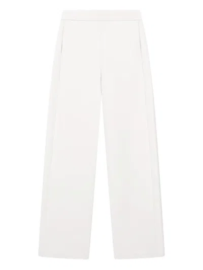 Emporio Armani White Straight-leg Trousers In Beige