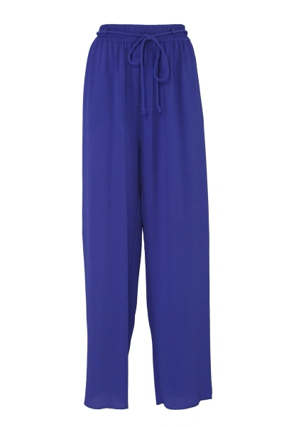 Emporio Armani Elasticated-waist Straight-leg Trousers In Blue