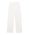 Emporio Armani Icon Trousers In Fluid Armure Fabric In White