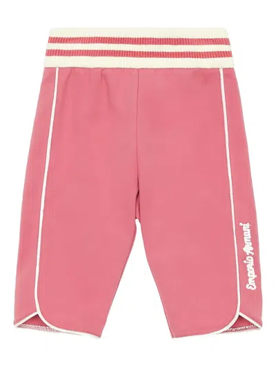 Emporio Armani Babies' Elastic-waistband Trousers In Pink