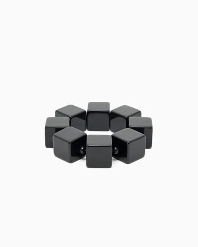 Emporio Armani Elasticated Bracelet With Cubes In Black