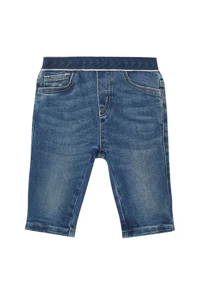 Emporio Armani Babies' Elasticated Logo Waistband Jeans In Denim Blu Md