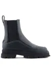 Emporio Armani Elasticated-panel Ankle Boots In Black