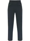 Emporio Armani Stretch Gabardine Capri Trousers In Blue