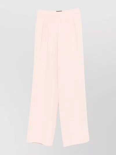 Emporio Armani Elasticated Trousers Pleated Design Wide Leg In White