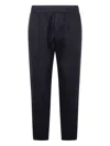 Emporio Armani Drawstring Chino Trousers With Elastic Waistband In Black