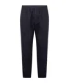 Emporio Armani Drawstring Chino Trousers With Elastic Waistband In Black